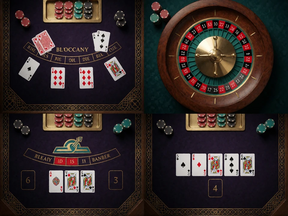 Blackjack, Roulette, Baccarat und Poker als getrennte Regelkonzepte im Tischspielvergleich